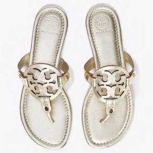 Tory Burch Metallic Gold Spark Miller Sandals
